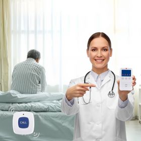 Early Alert Bed Alarm System, Wireless Bed and Chair Sensor Pad with Call Button & Pager, Pre-Alert Safety Bed Alarms and Fall Prevention for Eld