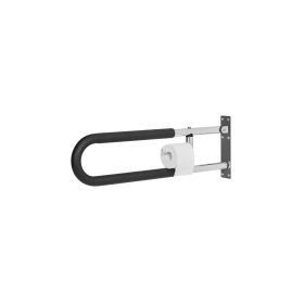 Toilet Safety Rail, 30 Inch U-Shaped Handicap Grab Bar, Foldable Senior Safety Pole, Flip Up Toilet Grab Bars with Anti-Slip Handle