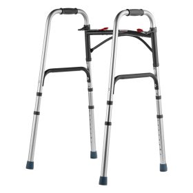 Folding Walker, 2-Button Folding Walkers with 8-Level Adjustable Height and Durable Handles
