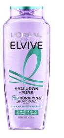 L'Oreal Paris Elvive Hyaluron Pure Moisturizing Shampoo for Oily Hair, 13.5 fl oz